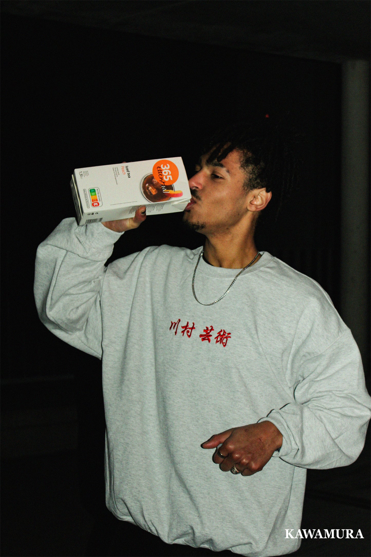 Geijutsu Sweatshirt Ash Grey with Red Embroidery