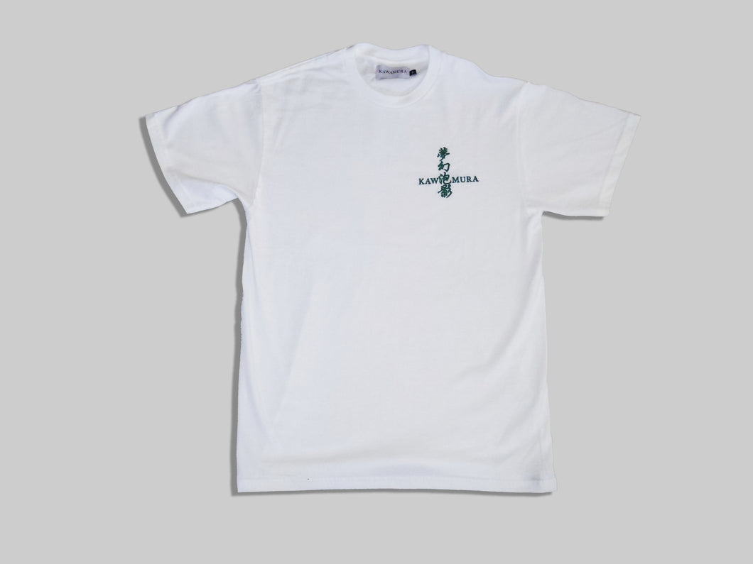 Hoyõ Tee White with Green Embroidery