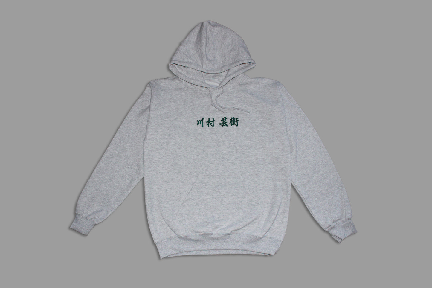 Geijutsu Hoodie Ash Grey with Green Embroidery